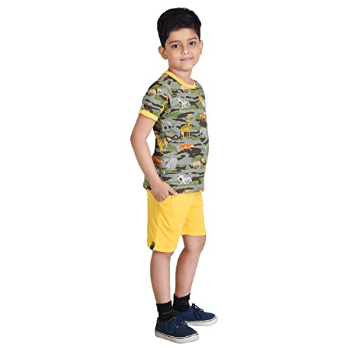 Image of Clothe Funn Boys Printed Cotton Half Sleeves T-Shirt & Shorts Set