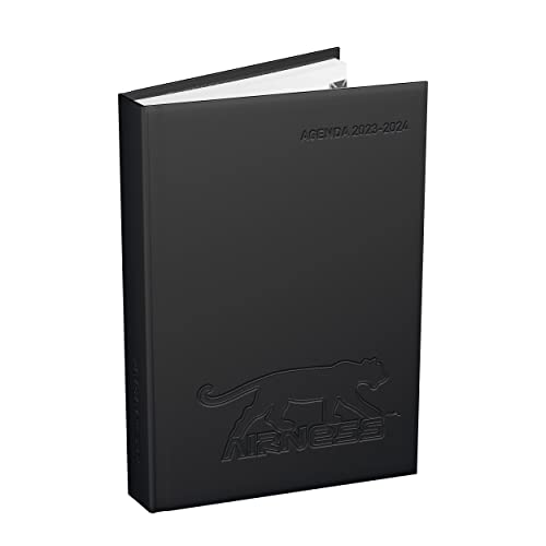 Agenda Scolaire AIRNESS Fuse 2023-2024 Journalier Format 12x17cm Couverture Rigide Ouatinée Noire