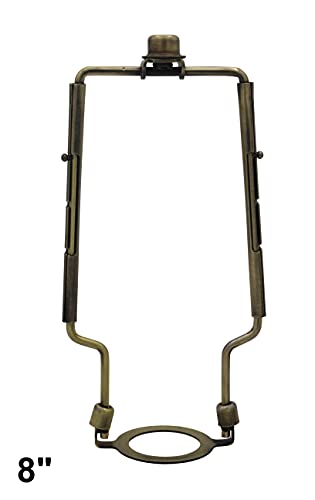 Creative Hobbies Adjustable Lamp Harp 8" 9" 10" Includes Regular Base And Uno Base And Finial (Antique Brass) #TOP2