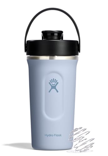 Hydro Flask Shaker Bottle – Insulated Stainless Steel Gym Bottle for Pre Workout & Protein 24 Oz Surf Blue