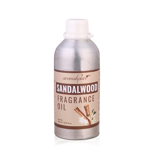 Image of Aromahpure Sandalwood Aroma Oil | 500ml Undiluted & Natural | Long-Lasting Scent for Aromatherapy, Candle & Soap Making, Diffusers, Room Freshener, Humidifier, Bathroom Revitalizer & Home Essentials