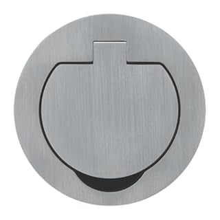 ProTec - Prise de Sol étanche Initiale 16A 2P+T IP55 - Métal brossé (Arrondie, Prise de sol)