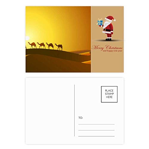 Cartes postales chameau de la Silk Road et Père Noël Sunset All The Way pour rapprocher les cœurs
