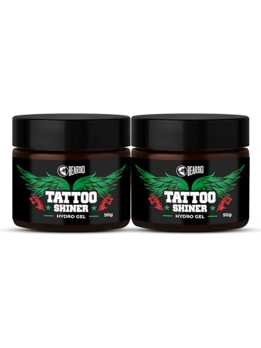 Beardo Tattoo Shiner Hydro Gel, 50g (Pack of 2) | Heals & Maintains Tattoo Ink | Tattoo Shiner for Men | Brighten & Shine Tatoo for Men