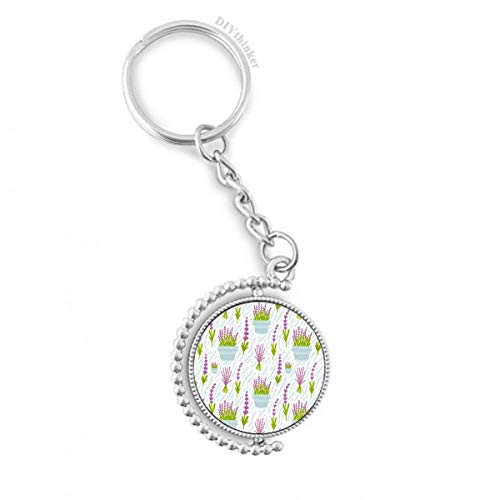 Llavero giratorio de lavanda en maceta con anillo Pilgrim