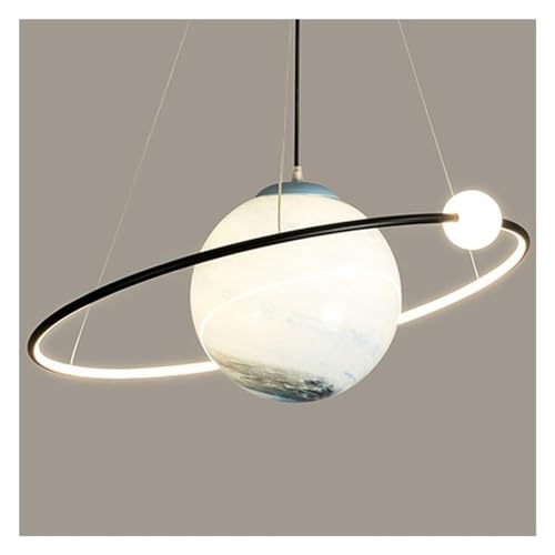 Abat-jour sphérique en verre suspension rouge planète luminaire créatif douille E27