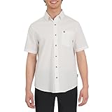 Confort haut de gamme : profitez d'un confort exceptionnel avec notre mélange de 98 % coton et 2 % élasthanne, offrant une élasticité naturelle pour un mouvement sans restriction. Cette chemise tissée légère et respirante présente une texture semblable à du lin pour une sensation raffinée, tandis que le design boutonné et l'ourlet échancré assurent un ajustement décontracté et confortable.