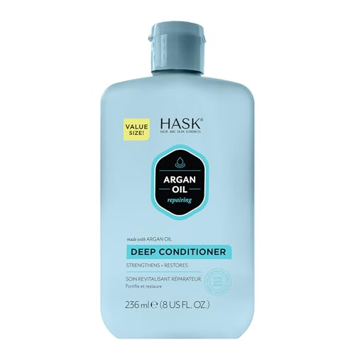 HASK Argan Oil Repairing Deep Conditioner Treatments for all hair types color safe gluten free sulfate free paraben free - 8 Fl Oz