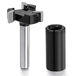 ZEAYEA CNC Spoilboard Surfacing Router bit, 1/4 Inch Shank 1/2 Inch Cutting Diameter, Slab Flattening Router Bit for Surfacing, Trimming and Slotting