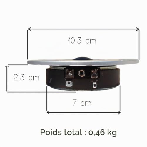 MASTER AUDIO 1 RSQ802/2 Dome Tweeter Driver 100 Watt rms 200 Watt Max 10.00 cm 100 mm 4" impedance 8 ohm 25 mm Voice Coil Ultra Slim Silver, 1 Piece – vue 4