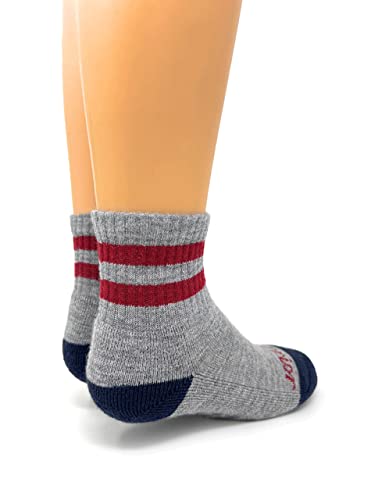 WARRIOR ALPACA SOCKS - Children's Comfort Cushioned Retro Athletic Quarter Crew - Unisex with Non-Skid Appliqués4