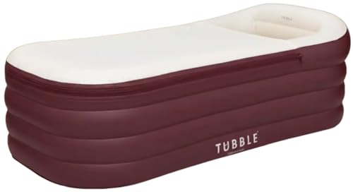 Tubble® Royale baignoire gonflable adulte burgundy red 255 Litres - Spa gonflable portable bain chaud & bain de glace, montage en 1 min, relaxation, taille...