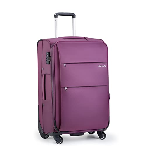Hanke 24-Inch Expandable Softside Spinner Luggage Purple