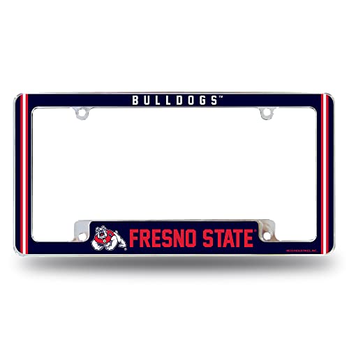 Rico Industries NCAA Fresno State Bulldogs Alternate 12" x 6" Chrome All Over Automotive License Plate Frame for Car/Truck/SUV