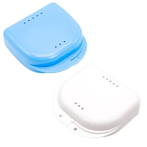 Boîte de rangement pour appareil dentaire 2 pièces, boîte pour prothèse dentaire, boîte de conservation pour dentier, boîte de conservation pour prothèse...