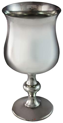 I LUV LTD Stemmed Goblet Pewter Tulip Georgian Shape Medieval Wine Glass 5