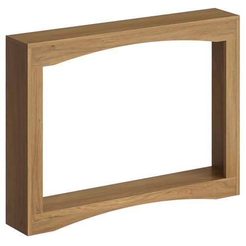 YATINEY Mesa de Consola Estrecha de 100 cm de Largo, Mesa Auxiliar Ultrafina, Decorativa Rústica, para Sala de Estar, Pasillo, Entrada, Nogal Claro XCT19VV