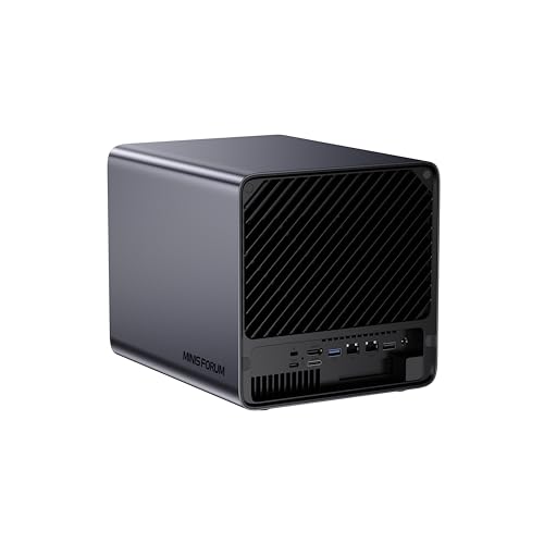 Image of MINISFORUM N5 Pro-P370 5-Bay Desktop NAS(0+128GB), AMD Ryzen AI 9 HX Pro 370 12C /24T Up to 5.1GHz, 10GbE+5GbE, 3x M.2 /U.2, OCuLink, HDMI /2 x USB4 4K 144Hz, PCIe x16, MinisCloud OS