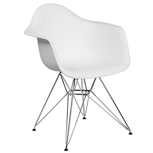 Flash Furniture 2 Pack Alonza Series White Plastic Chair With Chrome Base #TOP7