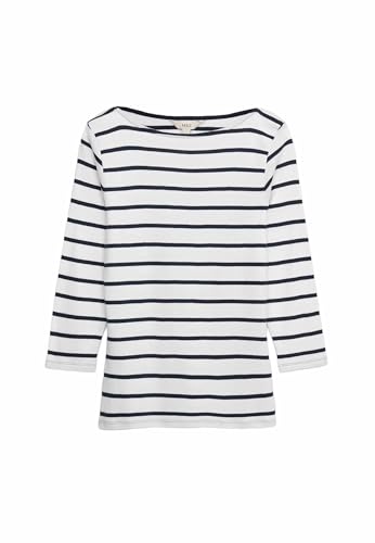 Marks & Spencer Eng Anliegendes Gestreiftes Oberteil Aus Reiner Baumwolle Mit U-Boot-Ausschnitt Damen UK 12 (EU 40)