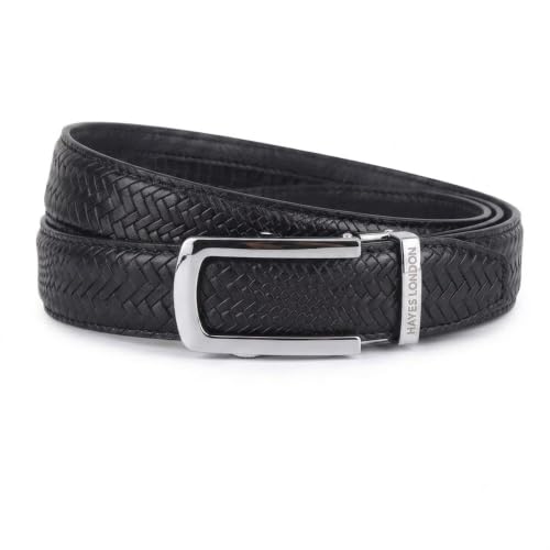 Image of HAYES LONDON Leather Ratchet Belt for Men | Adjustable No-Holes | Customizable Fit, Stylish & Effortless Buckle | Formal & Casual Wear Belts