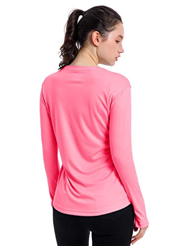 Women's UPF 50+ UV Sun Protection Shirt Outdoor Performance Long Sleeve Rash Guard Shirts for Hiking,Swim,Fishing (Red,S)