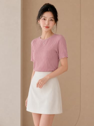 Image of Leriya Fashion Women Tops for Woman Half Sleeve | Top for Women Regular Fit Poly Cotton Round Neck | Ladies Tops | Casual Summer Top for Daily Office Wear