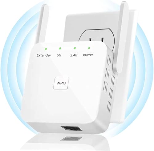 Gkaikpe - 2025 Faster WiFi Extender, WiFi Repeater, Covers Up to 10000 Sq.ft and 80 Devices, Internet Booster - with Ethernet Port, Quick Setup, Home Wireless Signal Booster