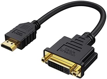 CableCreation HDMI to DVI Cable, Bi-Directional HDMI Male to DVI(24+5) Female Adapter, 1080P DVI to HDMI Conveter, 3D, Compatible with HDTV,PS3,PS4,DVD,Nintendo Switch,0.5FT/15CM