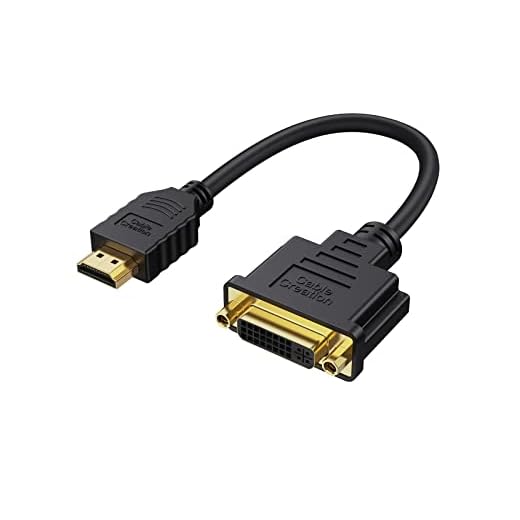 CableCreation HDMI to DVI Short Cable 0.5ft, Bi-Directional DVI-I (24+5) Female to HDMI Male Adapter 1080P DVI to HDMI Converter Compatible with Xbox, PC, TV, TV Box, PS5, Blue-ray, Switch