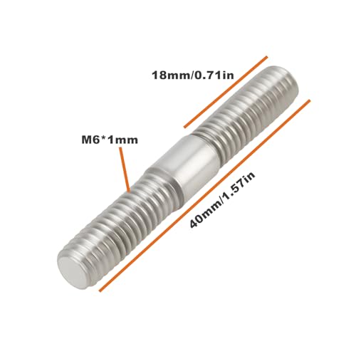 SG Store 8 Stück Motorradauspuffbolzen M6x40mm 304 Edelstahl für Kfz-Schalldämpferkrümmer