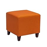 Adeco Simple British Style Cube Ottoman Footstool, 16x16x16