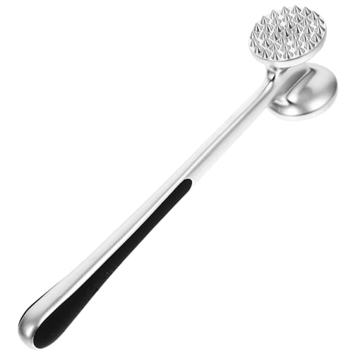 SOLUSTRE Stainless Steel Dual Sided Meat Hammer Meat Tenderizer Cooking Mallet for Easy Use Heavy Duty Kitchen Tool for Steak Chicken Pork and More Long Handle Design