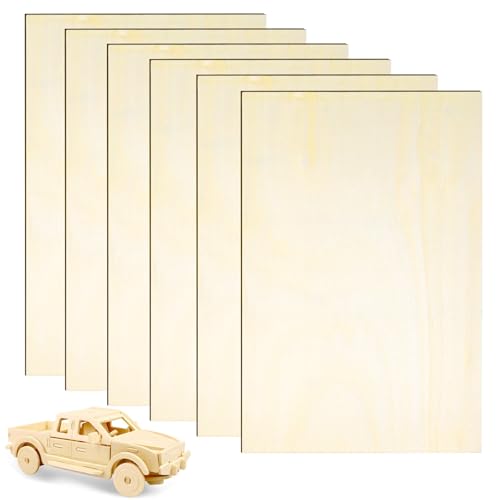 6 Piezas Tablero Madera Contrachapado, 300x200x2mm Madera de Balsa, Contrachapado 3mm Para Fabricación de Modelos Carpintería de Bricolaje, Procesamiento Láser, Decoraciones