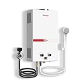 TOPWISH Tankless Water Heater 12L, 3.16GPM Portable Propane Camping Water Heater with Digital Display Overheating Protection,81,800 BTU Instant Gas Hot Water Warmer for Outdoors RV Shower Cabin