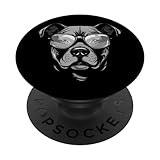 testa di cane staffordshire bull terrier cool | ritratto divertente popsockets popgrip intercambiabile