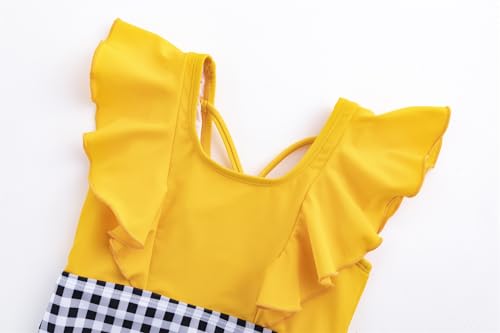 LIZENS Girls One Piece Swimsuit with Bright Colors Kids Swimwear Ruffle Swimsuit Beachwear3