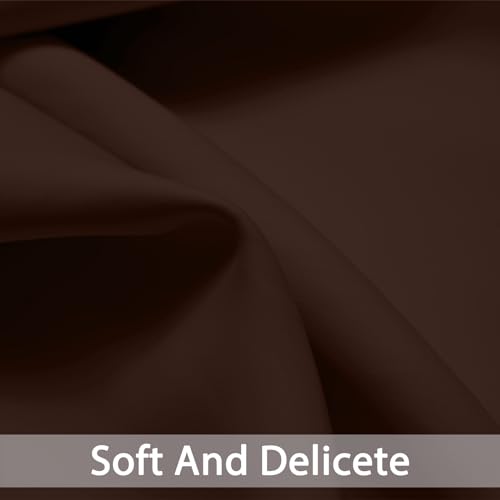 Yakamok Blackout Curtains Room Darkening Thermal Insulated Window Panels,Solid Grommet Top Drapes for Bedroom/Living Room(52Wx63L, Chocolate Brown, 2 Panels)