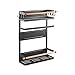 PureMounts PM-SHELF-MSM-10 Ripiano laterale magnetico, caricabile fino a 12 kg, ripiano sospeso con ganci rimovibili e aste di legno, nero