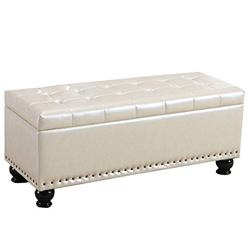 Banc ottoman repose-pieds coffre de rangement rectangulaire en PU de 150 kg pour salon