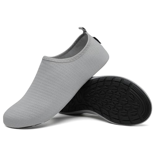 SAGUARO Escarpines Hombre Zapatillas de Agua Mujer Zapatillas Playa Secado Rápido Zapatos Agua Antideslizantes Calzado para Natacion Surf Acuaticas Piscina Gris Francés Gr. 46/47 EU