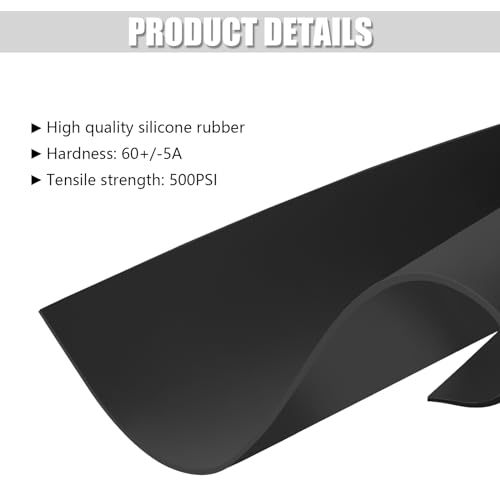 8 Pcs Black Adhesive Foam Padding(4inX 4inX 1/4in, 8), Silicone Rubber Sheet (12\" x 12\" x1/8\", Black, No Adhensive)