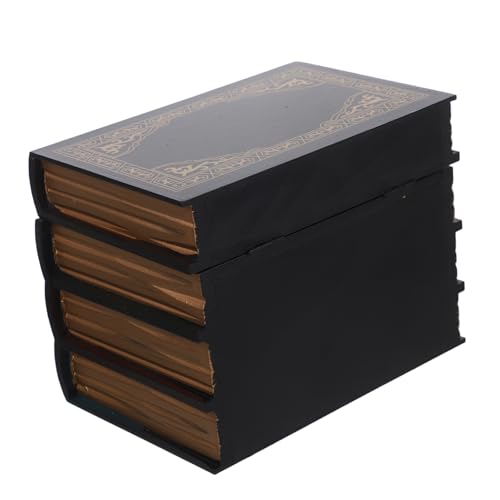 Garneck Caja de Almacenamiento Oculta Forma de Falso Vintage de Madera Adorno Decorativo Ligero y Resistente para Hogar Oficina Biblioteca y Fotografía