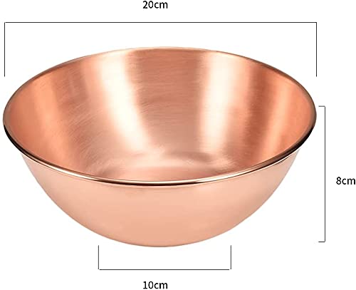 Heavy Gauge Thick 99.9% Pure Copper Mixing Bowl For Salad, 7.9 Inch Diameter, Egg Beating, Decorative & Kitchen Serving Purposes #TOP2