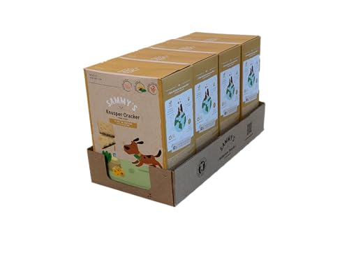 Sammy´s Knusper-Cracker | Herzhafte Snacks für Hunde | Reich an Geflügel | Schonend im Ofen gebacken | Knusper-Cracker mit Käse- und Spinatfüllung | ohne Zuckerzusatz | Trainingssnack | 4 x 1 kg