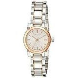 Burberry The City SWISS LUXURY Women 26mm Round Stainless Steel Watch Rose Gold/Stainless Steel Band Silver Date Dial BU9205