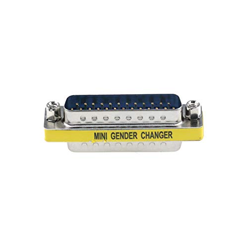 Semetall 5 Pack 25 Pin Mini Serial Cable Gender Changer Coupler Vga Adapter Video Transmission Straight Through Head(Db25,Male To Male) #TOP1