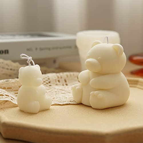 2 Pack Cute Bear Scented Candle Mold Bear Mold Silicone Mold For Candles Home Decoration Silicone Mold For Resin Bear Resin Mold Cartoon Mold Clay Mold #TOP30
