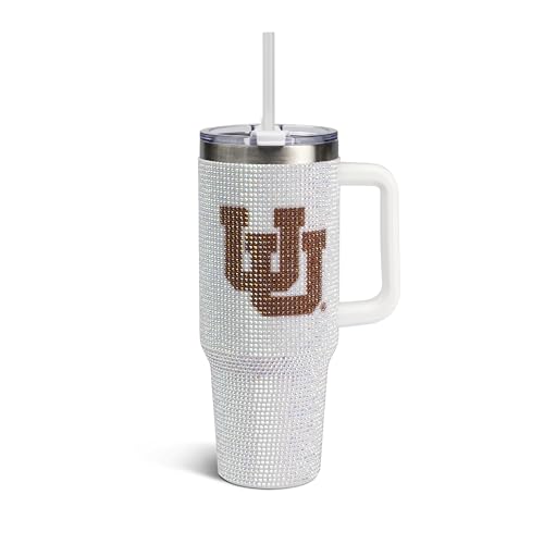 Image of The Memory Company Officially Licensed 40oz White Bling Game Day Tumbler, University of Utah