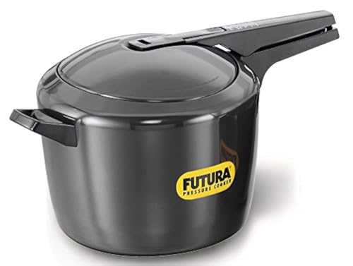 Hawkins Futura Hard Anodised Pressure Cooker, 9 Litre, Black (FP90)